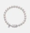 Mikimoto 18kt White Gold Bracelet With Pearls In Silver