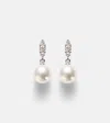 Mikimoto 18kt White Gold Drop Earrings With Akoya Pearls And Diamonds In White