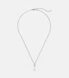 Mikimoto 18kt White Gold Necklace With Pearls And Diamonds In Silver