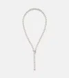 Mikimoto 18kt White Gold Necklace With Pearls And Diamonds In Silver