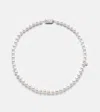 Mikimoto 18kt White Gold Necklace With Pearls In Silver
