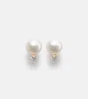 Mikimoto 18kt Yellow Gold Earrings With Akoya Pearls And Diamonds In Gold