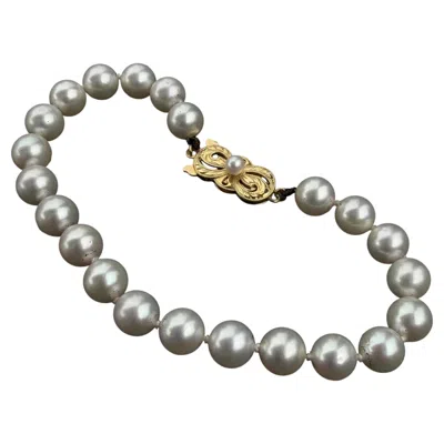 Pre-owned Mikimoto 7mm Akoya Pearl Bracelet 7.25" 18k Yellow Gold Clasp 12.1g