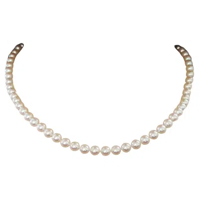 Pre-owned Mikimoto A+ 6.5mm Akoya Pearl Strand Necklace In 18k Yellow Gold