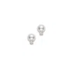Mikimoto Akoya Cultured 8x8.5mm A+ Pearl Stud Earrings With Diamonds Pes802dk In Yellow