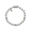 Mikimoto Akoya Cultured Pearl Bracelet 7.5mm X 7mm A1 And Diamond Bracelet  18k White Gold Clasp In White
