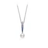 Mikimoto Akoya Cultured Pearl Ocean Pendant With Sapphire - Mpa10378asxw In White