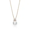 Mikimoto Akoya Cultured Pearl Pendant With Diamond Bail In Rose Gold In Pink/rose Gold Tone/gold Tone
