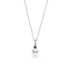 Mikimoto Akoya Cultured Single Pearl Pendant With Sapphire In 18k White Gold - Pps802saw In White