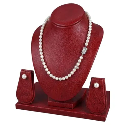 Pre-owned Mikimoto Akoya Pearl And Diamond Necklace And Earrings Set In Multiple