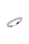 Mikimoto Akoya Pearl Cluster Ring In 18kw