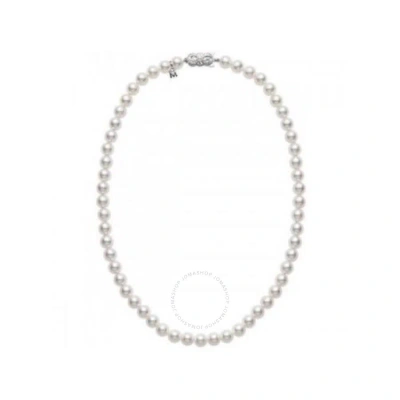 Mikimoto Akoya Pearl Princess Strand Necklace With 18k White Gold 18" 8-8.5mm A Grade In Metallic