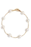 Mikimoto Akoya Pearl Station Chain Bracelet In Gold