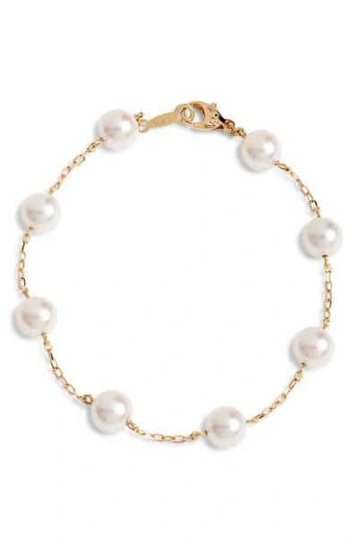 Mikimoto Akoya Pearl Station Chain Bracelet In Gold
