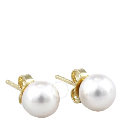 Mikimoto Akoya Pearl Stud Earrings With 18k Yellow Gold 7-7.5mm A