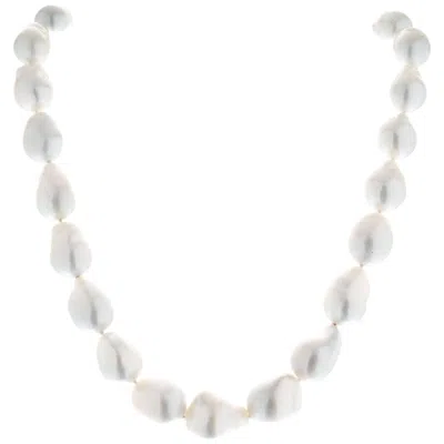 Pre-owned Mikimoto Baroque South Sea Pearl Gold Necklace In Multi