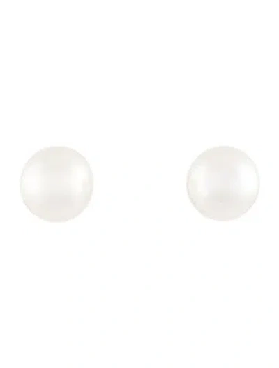 Pre-owned Mikimoto Blue Lagoon 14k Cultured Pearl Stud Earrings In Multi