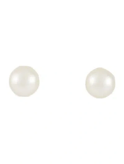 Pre-owned Mikimoto Blue Lagoon 14k Cultured Pearl Stud Earrings In Multi