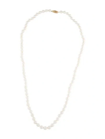 Pre-owned Mikimoto Blue Lagoon 14k Pearl Strand Necklace, 25" In Multicolor