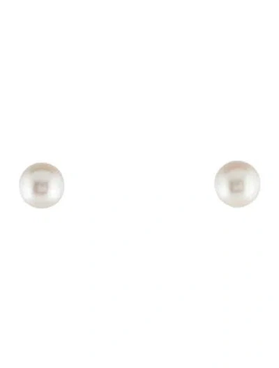 Pre-owned Mikimoto Blue Lagoon 14k Pearl Stud Earrings In Multi