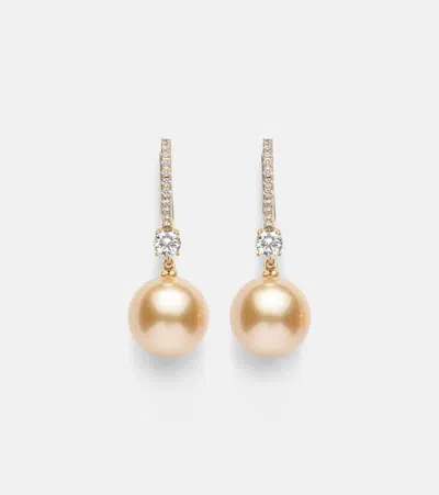 Mikimoto Classic Elegance 18kt Gold Earrings With Diamonds And Pearls