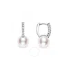 Mikimoto Classic Elegance Akoya Pearl & Diamond Drop Earrings With 18k White Gold 8mm In White