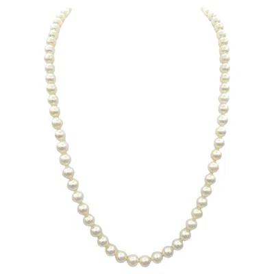 Pre-owned Mikimoto Cultured Akoya Pearl 20" Strand Necklace With 18 Karat Gold Clasp In Multi