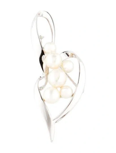 Pre-owned Mikimoto Cultured Pearl Brooch In Multi