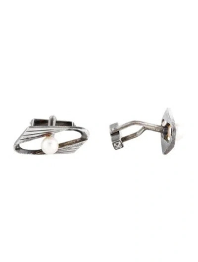 Pre-owned Mikimoto Cultured Pearl Cufflinks In Multi