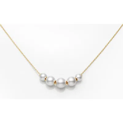 Mikimoto Cultured Pearl Slide Necklace In Gold