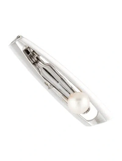 Pre-owned Mikimoto Cultured Pearl Tie Clip In Multicolor