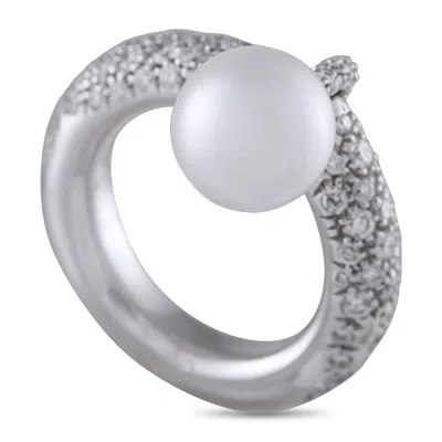 Mikimoto Delo 18k White Gold 1.70ct Diamond And Pearl Ring Mi19-051225