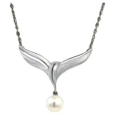 Pre-owned Mikimoto Estate Akoya Pearl Necklace 17" Sterling Silver 6.50 Mm In Multi