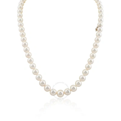 Mikimoto Graduated Akoya Pearl Strand Necklace With 18k White Gold Clasp 9x7mm A1 Designer Sku G9011 In Metallic