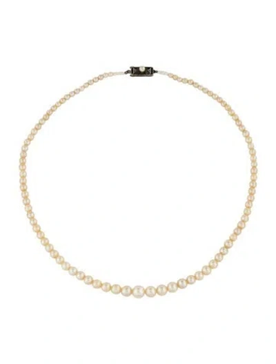 Pre-owned Mikimoto Graduated Pearl Necklace, 16" In Multi