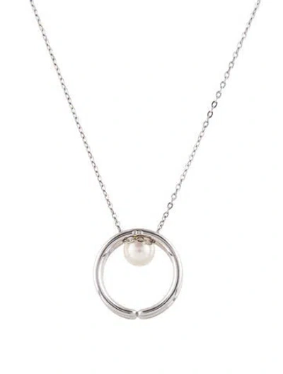 Pre-owned Mikimoto Lane Crawford Pearl Pendant Necklace, 17.5" In Multi