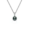 Mikimoto Women's Morning Dew 18k White Gold, 10mm Black Cultured South Sea Pearl & Diamond Pendant Necklace In Black