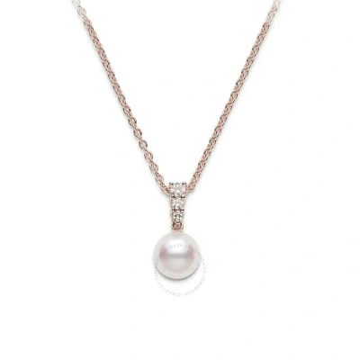 Mikimoto Morning Dew Akoya Cultured 8mm Pearl Pendant  18k Pink Gold