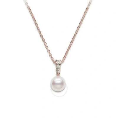 Mikimoto Morning Dew Akoya Cultured 8mm Pearl Pendant  18k Pink Gold In Rose Gold-tone