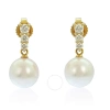 Mikimoto Morning Dew Akoya Cultured Pearl Earrings 18 Karat Yellow Gold Pea642dk In Yellow