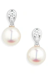 Mikimoto Morning Dew Akoya Pearl & Diamond Stud Earrings In 18kw