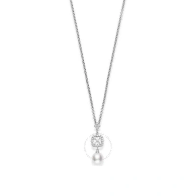 Mikimoto Nature Pendant Akoya Pearl White (mpa10184adxw). 18kt White Gold Pendant Featuring 1 White In Metallic