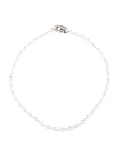 Pre-owned Mikimoto Pearl Choker Necklace, 14.5" In Multi