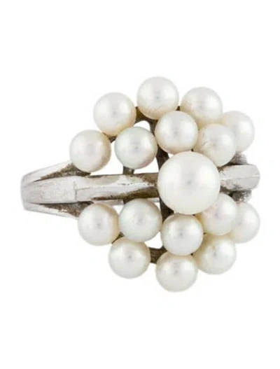 Pre-owned Mikimoto Pearl Cocktail Ring In Multi