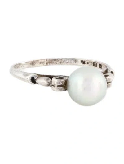 Pre-owned Mikimoto Pearl Engagement Ring In Multicolor