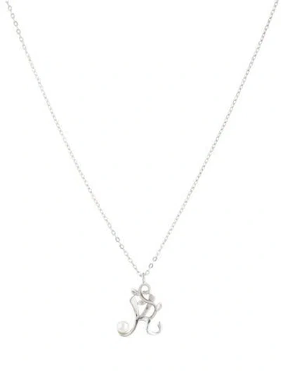 Pre-owned Mikimoto Pearl Initial 'k' Pendant Necklace, 16.75" In Multicolor