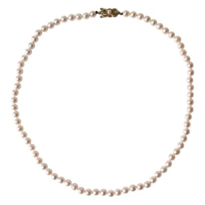 Pre-owned Mikimoto Pearl Necklace  Akoya Pearl 18 Karat Gold In Multi
