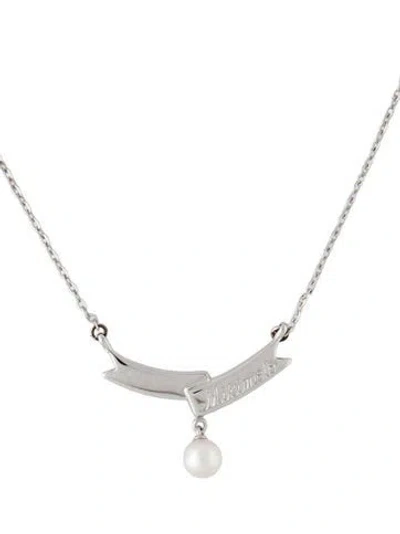 Pre-owned Mikimoto Pearl Pendant Necklace, 15.5" In Multicolor