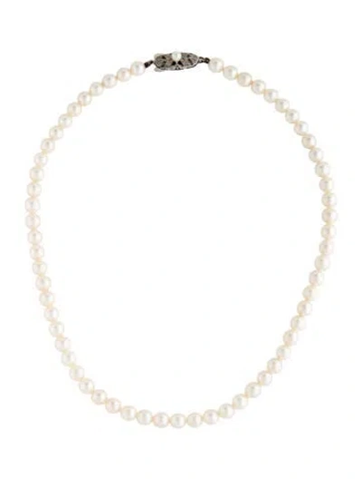 Pre-owned Mikimoto Pearl Strand Necklace, 15.25" In Multicolor