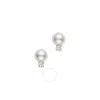 Mikimoto Pearl Studs With Diamonds A+ D0.06 Carat 18 Karat Yellow Gold Pes602dk In Yellow
